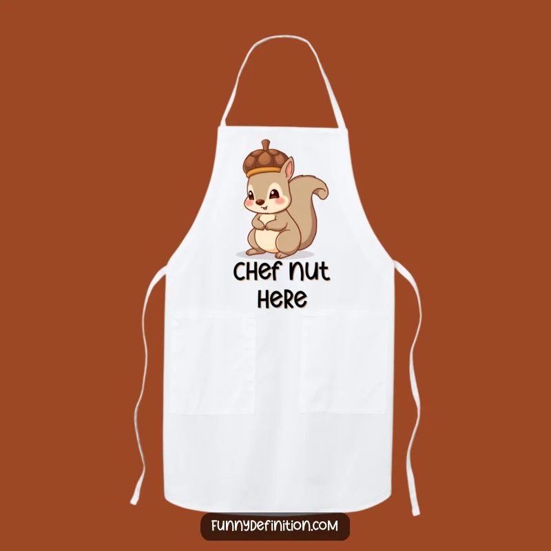 Funny Squirrel Acorn Hat Apron - Adorable Woodland Kitchen Gift