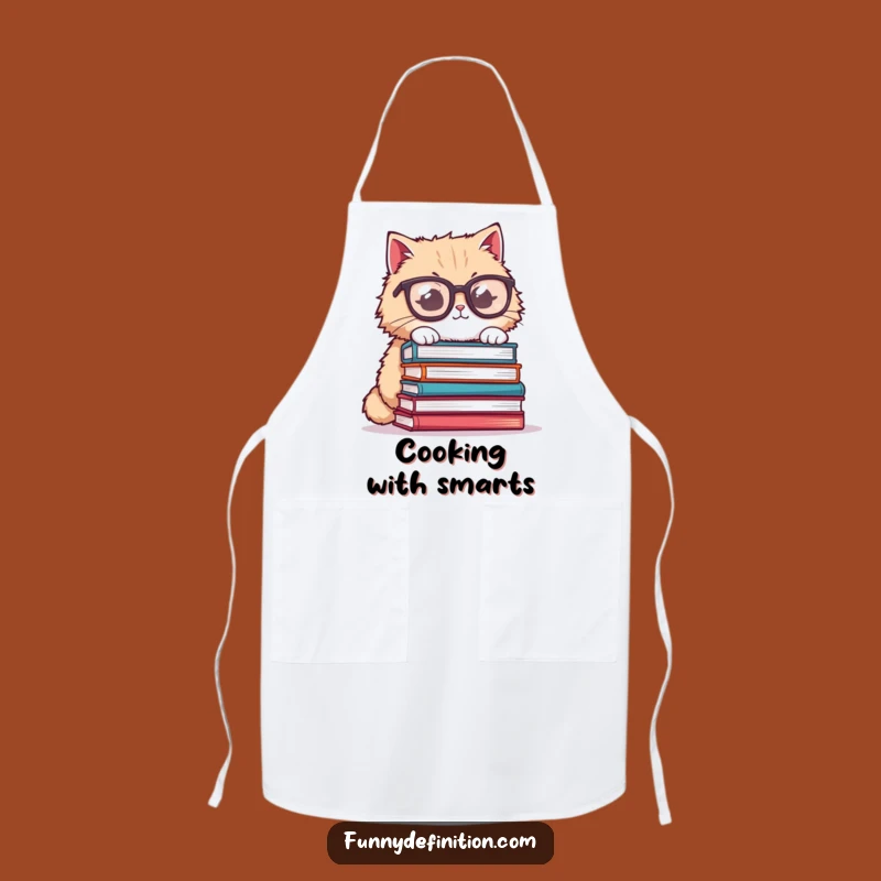 Funny Cat Glasses Apron - Scholarly Chef Humor, Perfect Funny Kitchen Gift