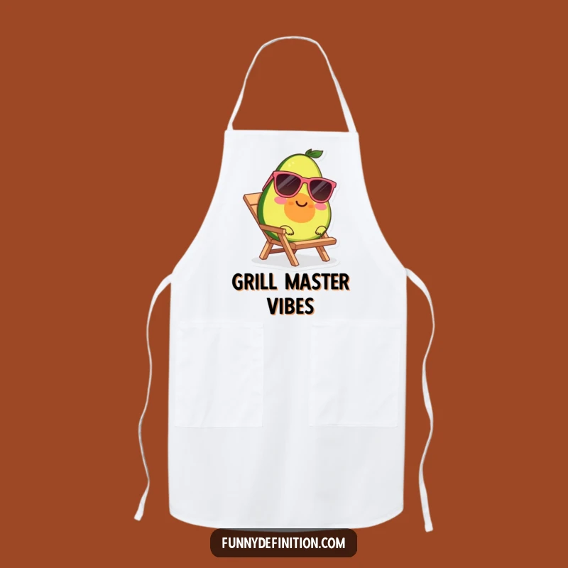 Funny Avocado Apron - Sunglasses Beach Lounger Kitchen Wear Funny Gift