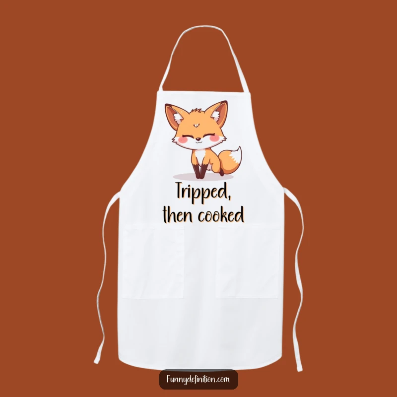 Funny Fox Tripping Apron - Hilarious Kitchen Fun Gift for Messy Cooks