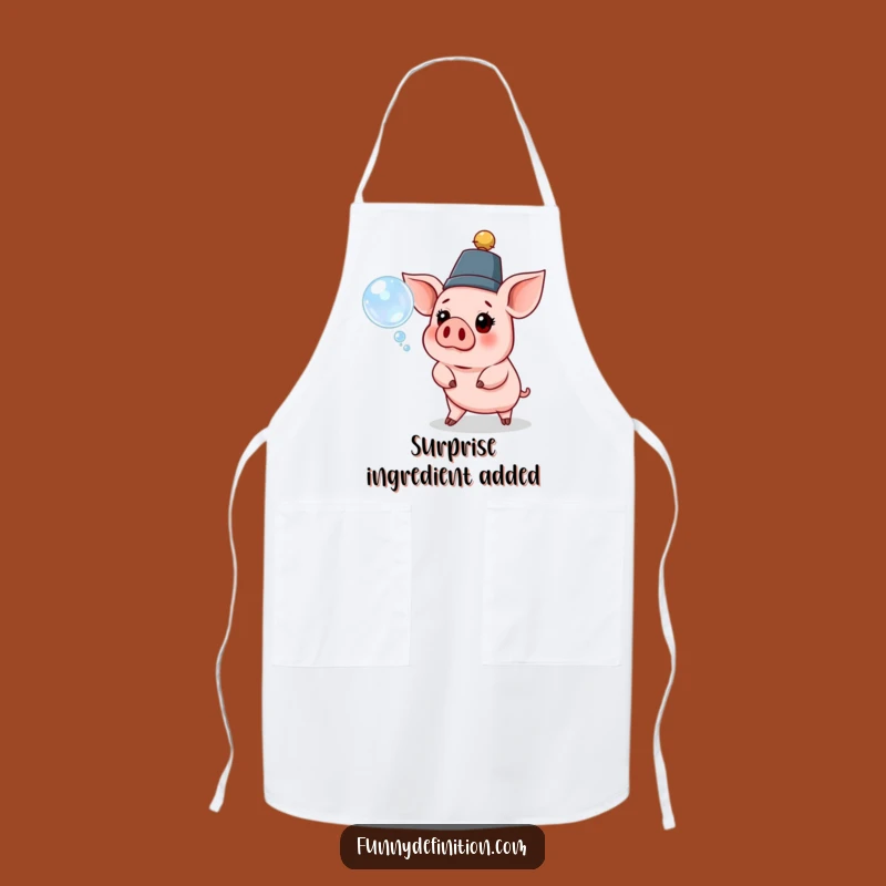 Funny Pig Hat Bubble Apron - Kitchen Fun for Cheerful Cooks
