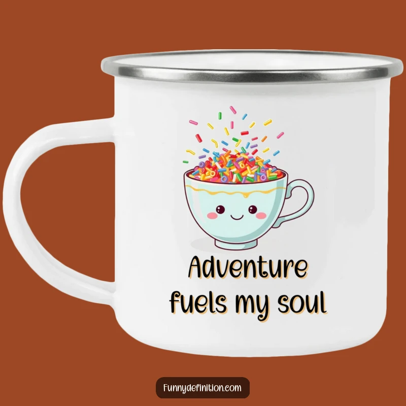 Adventure-Ready Funny Sprinkle Teacup Camping Mug: Cheerful Sips in the Great Outdoors