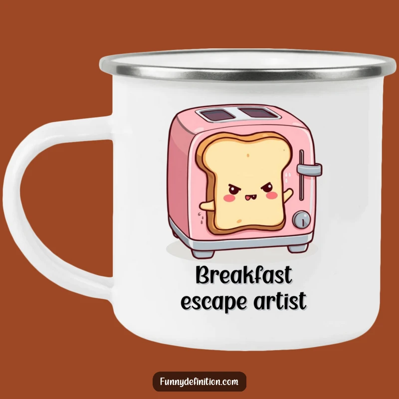 Adventure Toast Escape Enamel Mug - Funny Outdoor Companion!