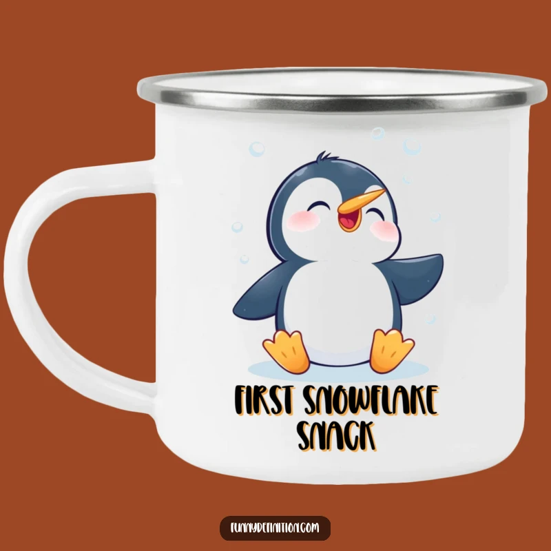 Funny Penguin Snowflake Camping Mug - Durable & Hilarious Outdoor Gift