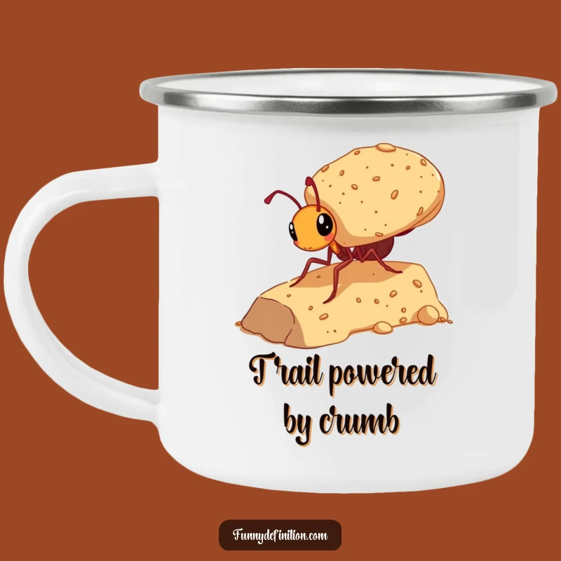Funny Ant Carrying Giant Crumb Camping Mug - Adventure Humor Gift