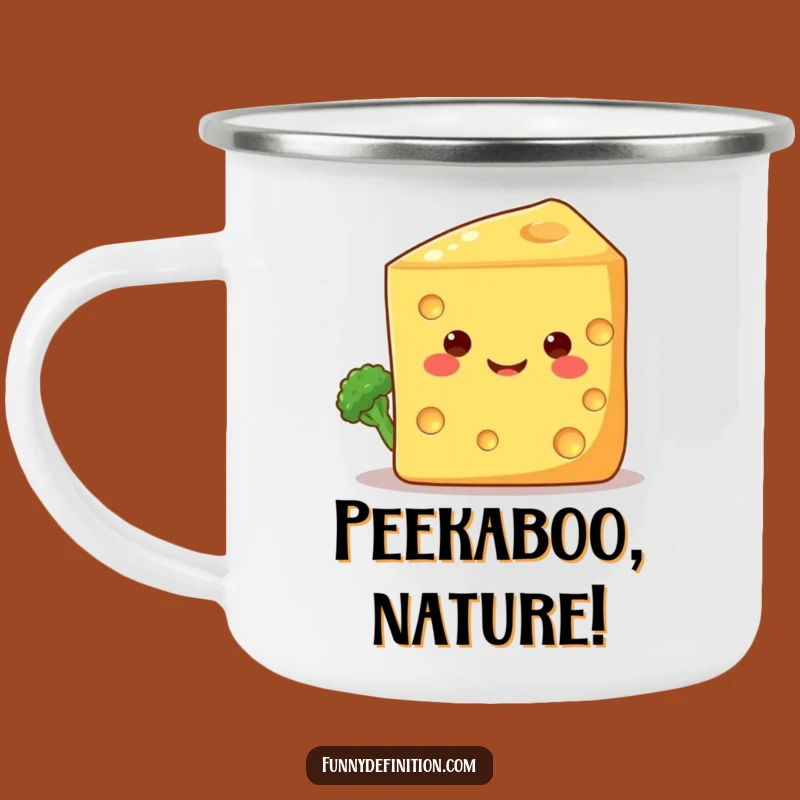 Funny Broccoli Cheese Camping Mug: Veggie Fun Outdoors