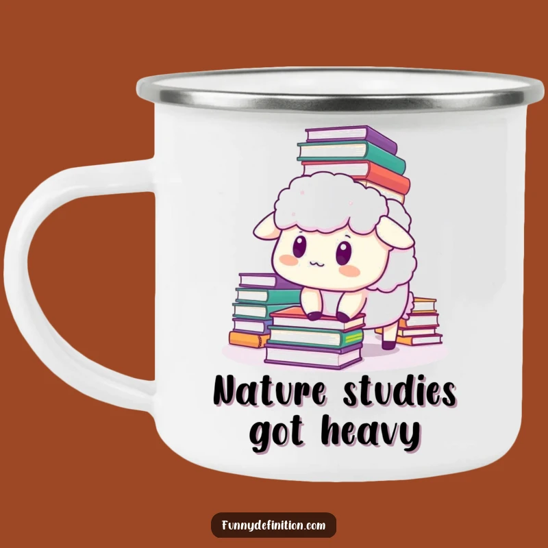Funny Sheep Book Tumble Camping Mug - Hilarious Outdoor Gift