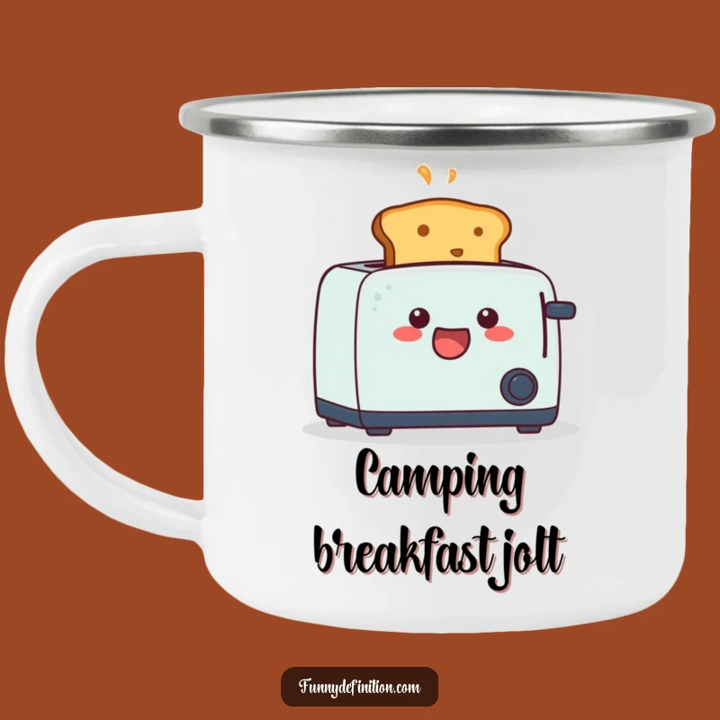Funny Startled Toast Camping Mug - Hilarious Breakfast Adventure Gift