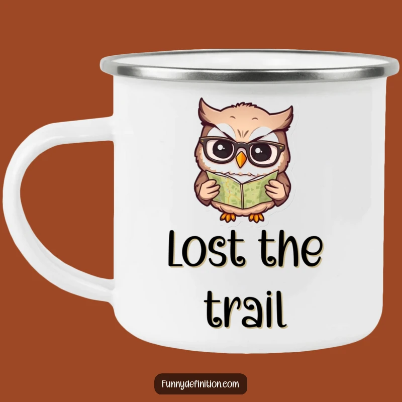 Funny Confused Owl Camping Mug - Hilarious Outdoor Scholar Cup Gift