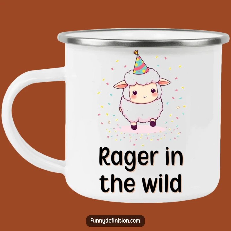 Funny Sheep Herding Confetti Camping Mug: Humorous Outdoor Companion Gift
