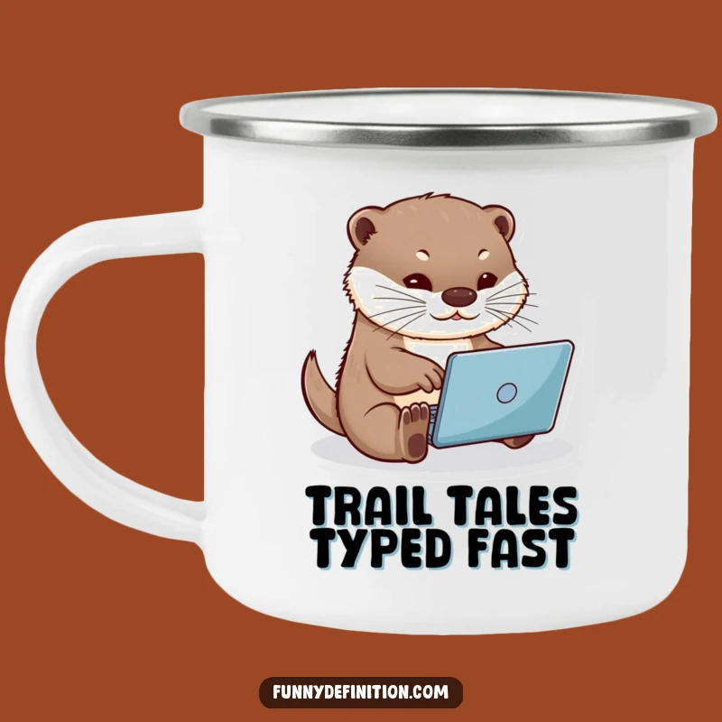 Funny Otter Typing Camping Mug: Adventure-Ready & Hilarious Gift