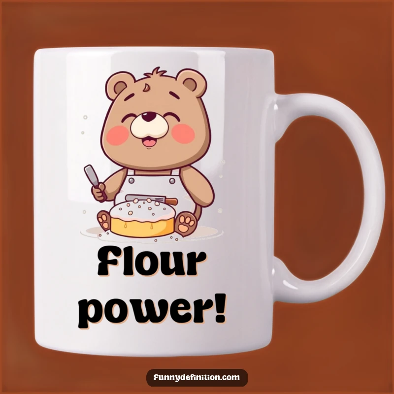 Funny Bear Baking Mug: Clumsy Chef's Floury Mess Gift
