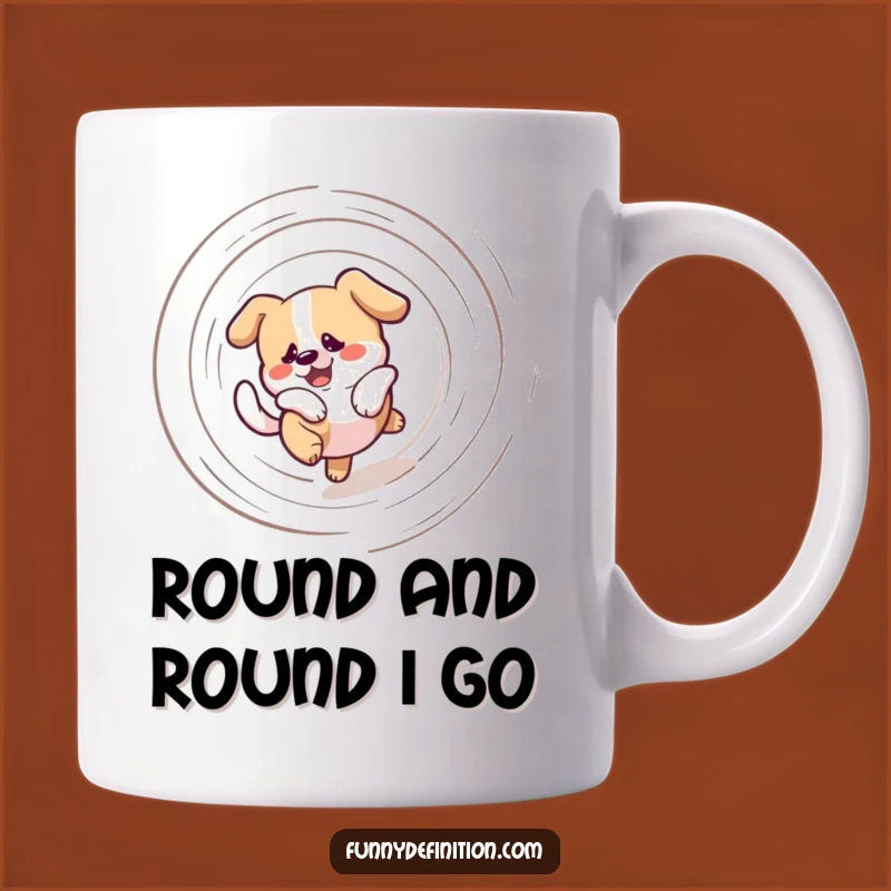 Funny Bewildered Dog Tail Mug: A Dizzying Delight for a Hilarious Gift