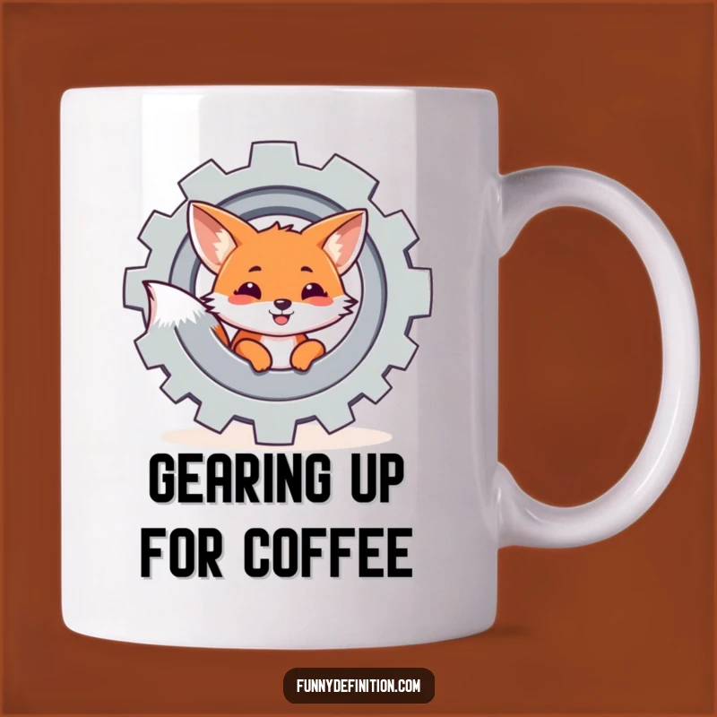 Funny Fox Gear Mug - Clever Mechanical Animal Humor Gift