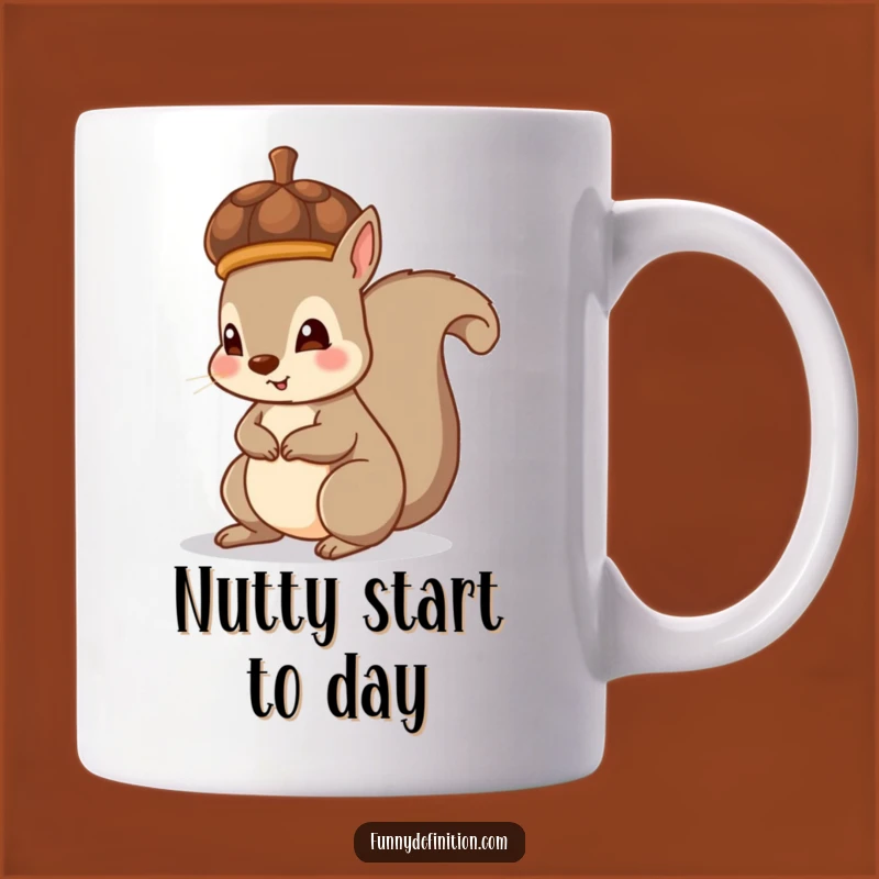 Funny Squirrel Acorn Hat Mug - Adorable Woodland Creature Headwear Gift