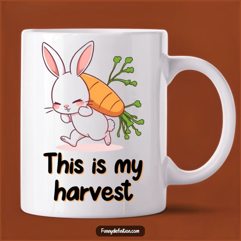 Funny Rabbit Carrot Struggle Mug - Hilarious Gardener Gift