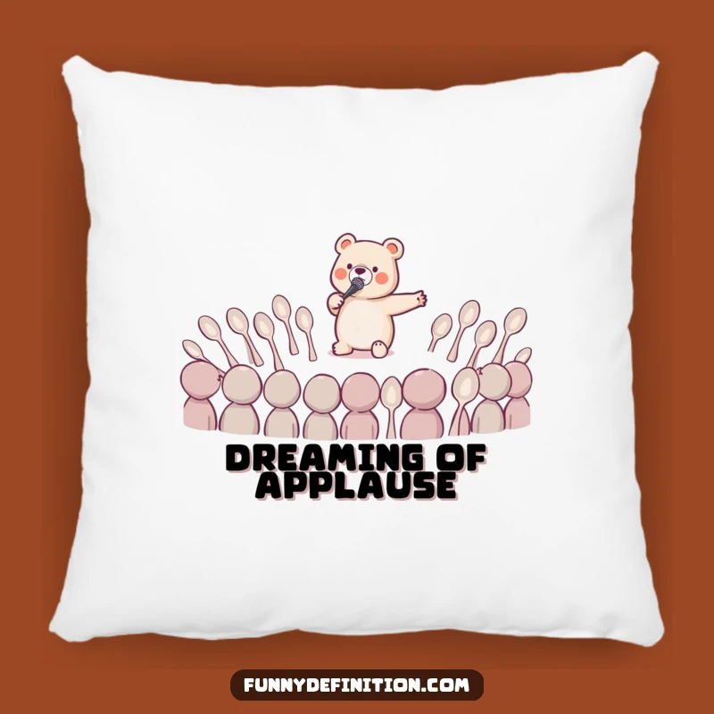 Funny Opera Bear Pillow: Tiny Bear Sings Opera, Comfy Accent for Dramatic Decor