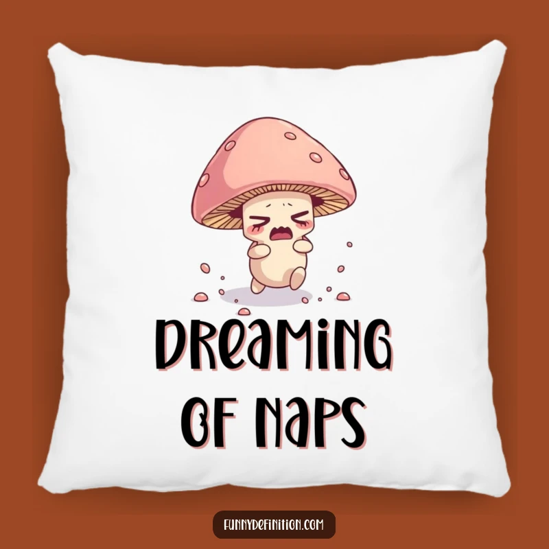 Funny Mushroom Pillow - Tripping Spore Character Cushion for Cozy Humor Funny Gift