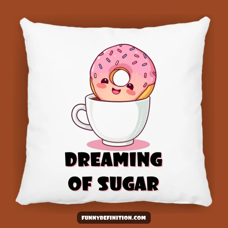 Funny Giggling Donut Pillow: Cuddle Up with Coffee-Infused Merriment