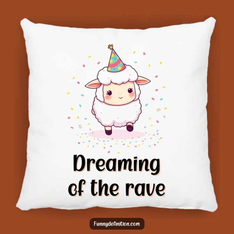 Funny Sheep Herding Confetti Pillow: Cozy Humor for Your Comfy Space