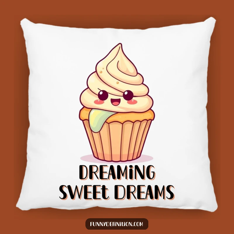 Funny Surprised Cupcake Pillow - Cozy & Whimsical Rainbow Slide Cushion Gift