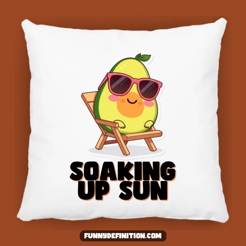 Funny Avocado Pillow - Sunglasses Beach Lounger Cushion for Cozy Comfort Funny Gift