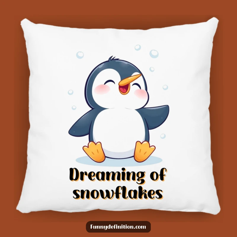 Funny Penguin Snowflake Pillow - Cozy & Hilarious Winter Decor Gift