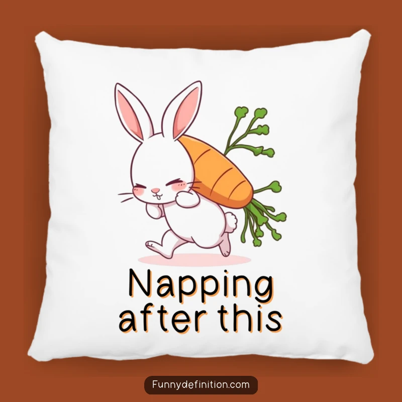 Funny Rabbit Carrot Carry Pillow - Comfy & Hilarious Garden Gift