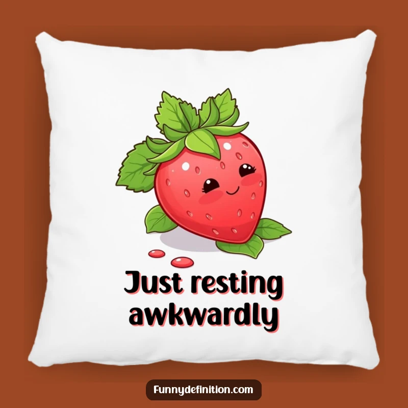 Funny Strawberry Trip Pillow: Soft Blushing Fruit Cushion for a Hilarious Gift
