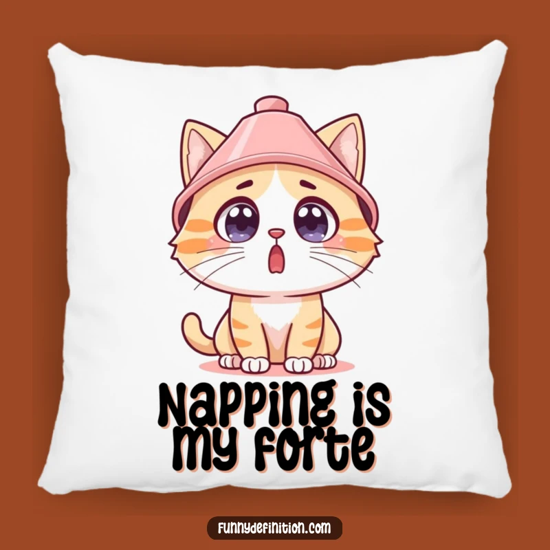 Funny Surprised Cat Lampshade Hat Pillow - Comfy & Comical Decor