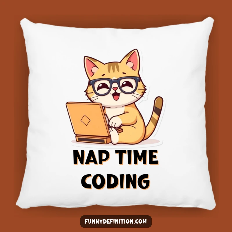 Funny Cat Typing Pillow: Soft Comfort for the Dedicated Scholar