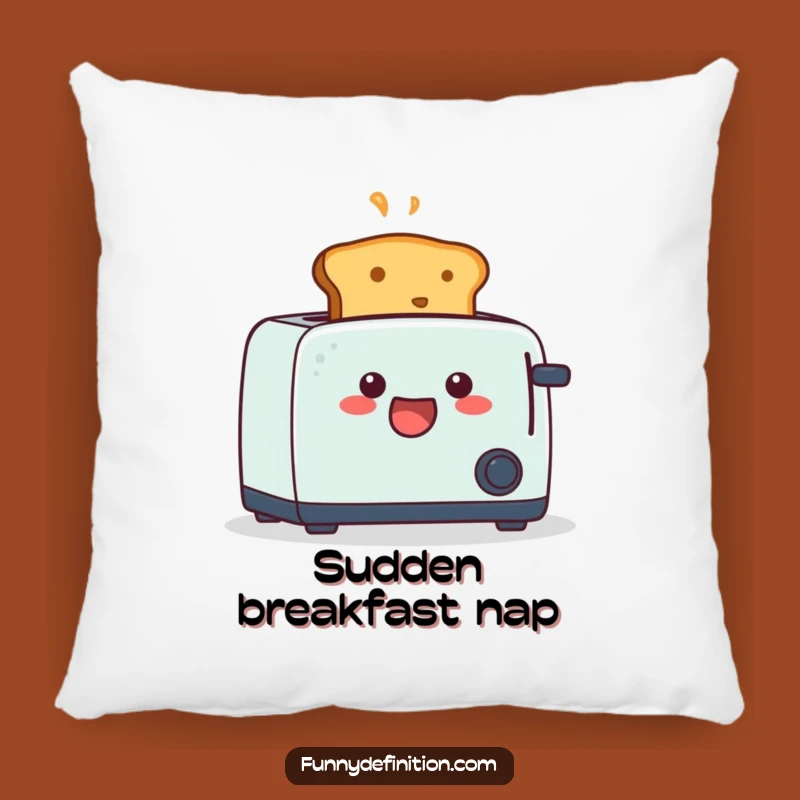 Funny Startled Toast Pillow - Comfy Breakfast Surprise Accent