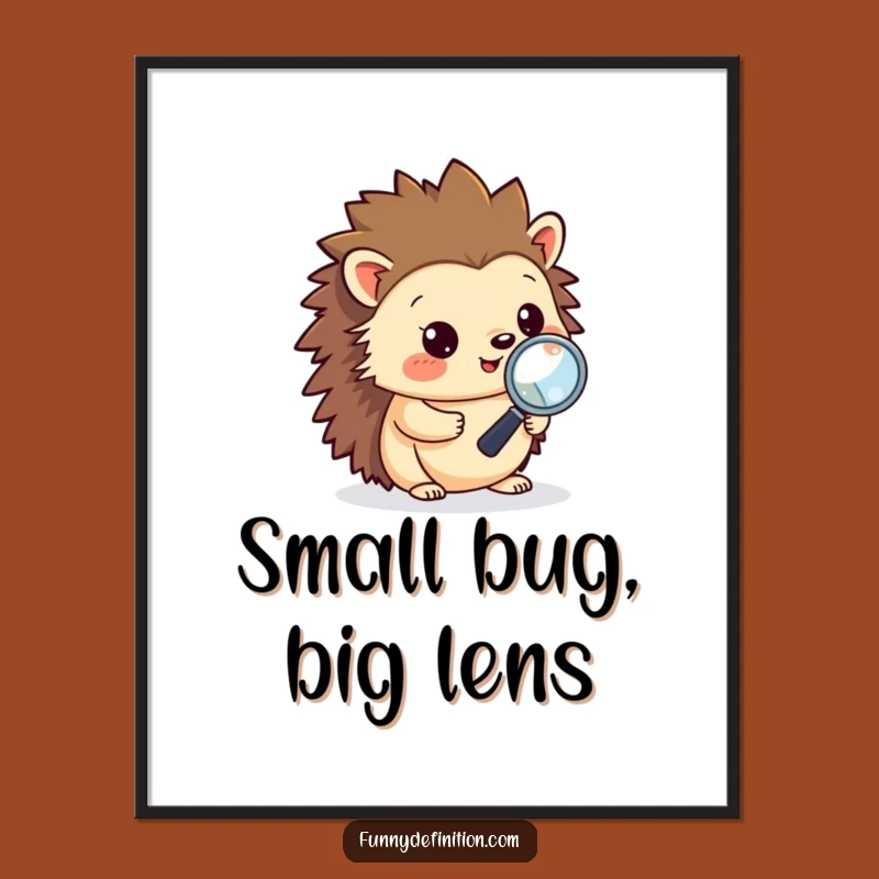 Funny Hedgehog Debugging Digital Art Print - Hilarious Coder Wall Decor Gift