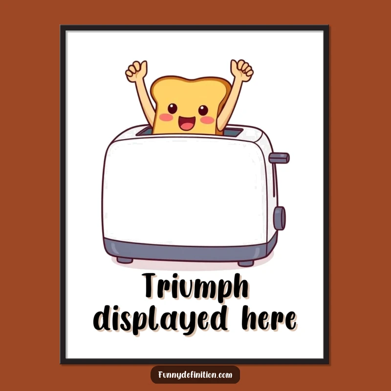 Funny Toast Triumph Digital Art - Instant Cheerful Art, Perfect Funny Gift