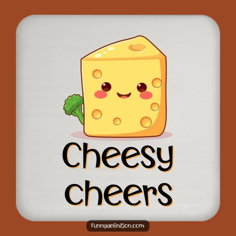 Funny Shy Broccoli Cheese Coaster: Protect Surfaces with Charm