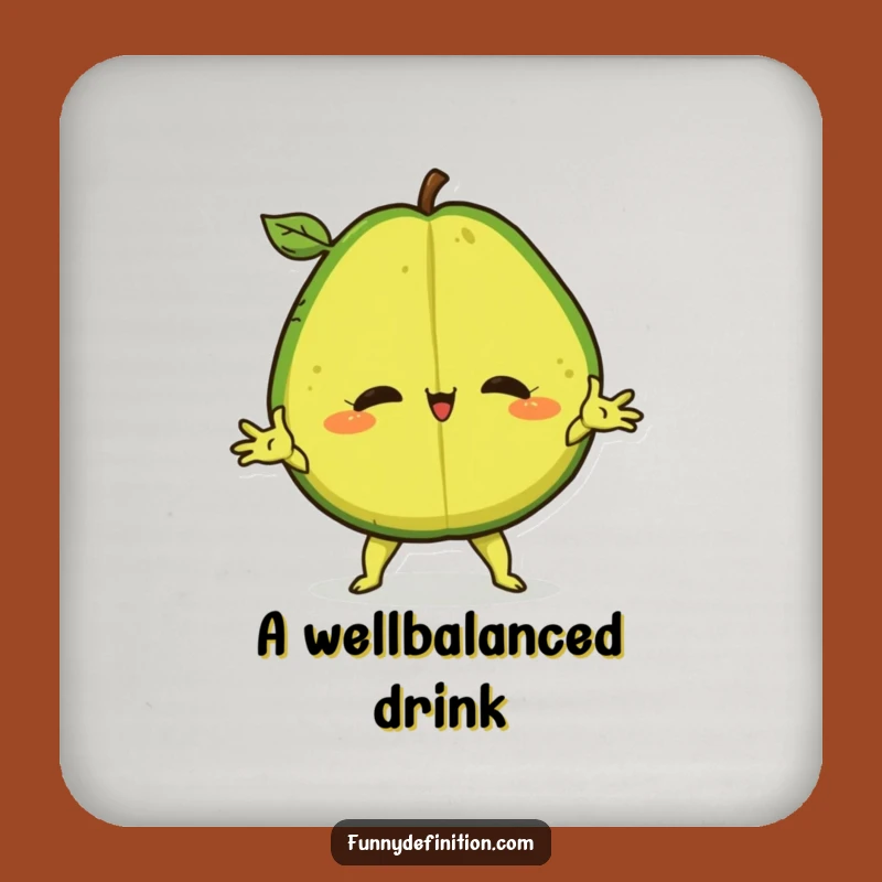 Funny Avocado Split Coaster: Confident Fruit Protector for a Hilarious Gift