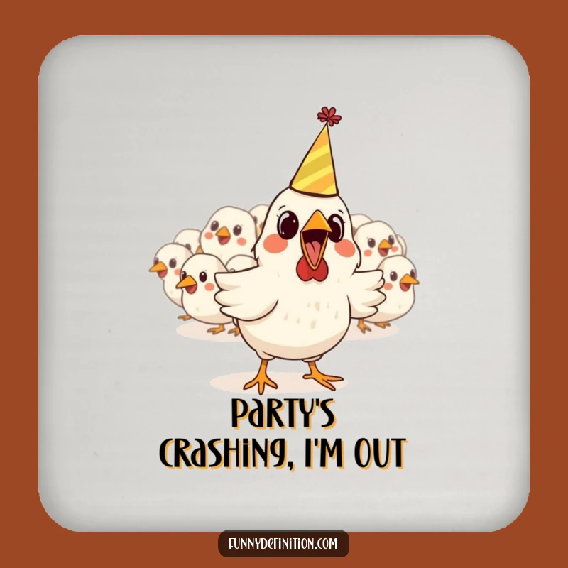 Funny Chicken Party Coasters: Protect Surfaces with Hilarious Style Gift
