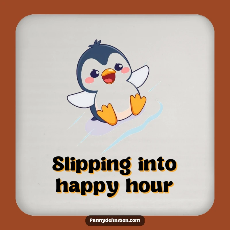 Funny Penguin Slide Coaster: Add Comical Surprise to Your Table