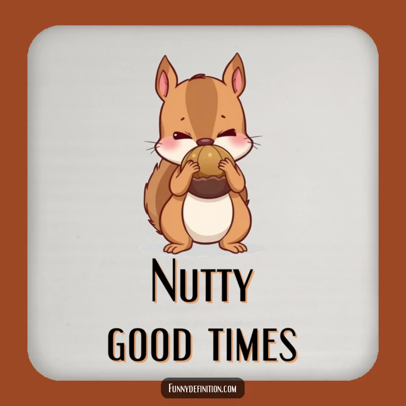 Funny Nervous Squirrel Drink Coaster - Hilarious Hoarder Table Protection