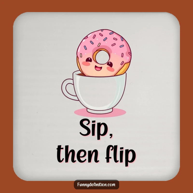 Funny Giggling Donut Coaster Set: Protect Surfaces with Coffee-Lover Humor