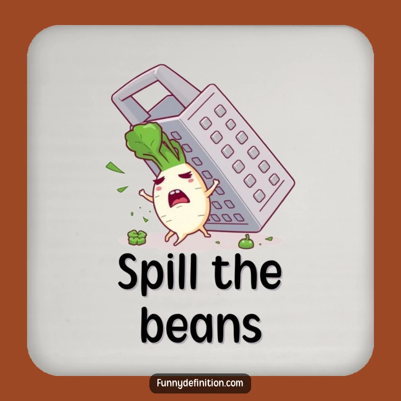 Funny Panicked Radish Grater Coaster: Protect Surfaces With Veggie Humor