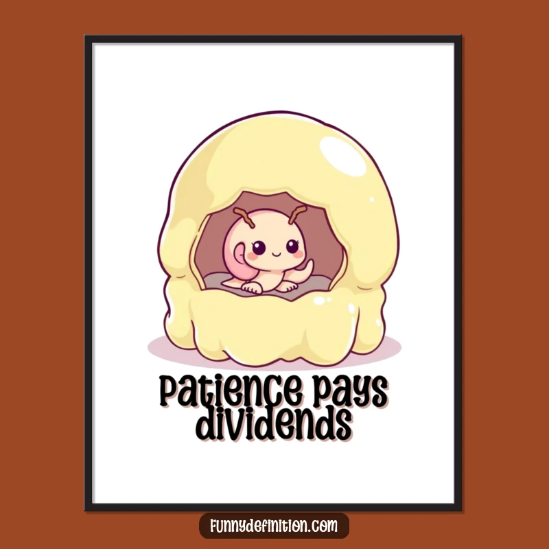 Funny Shy Snail Poster - Wobbly Jelly Mold Art for Whimsical Wall Decor