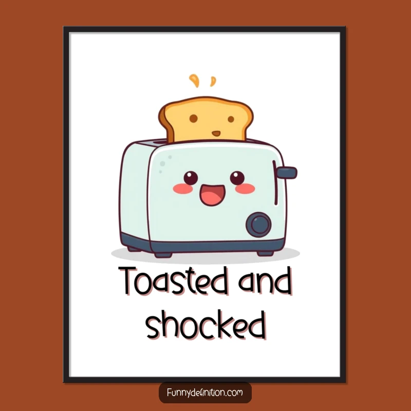 Funny Startled Toast Poster - Hilarious Breakfast Wall Art for Kitchens