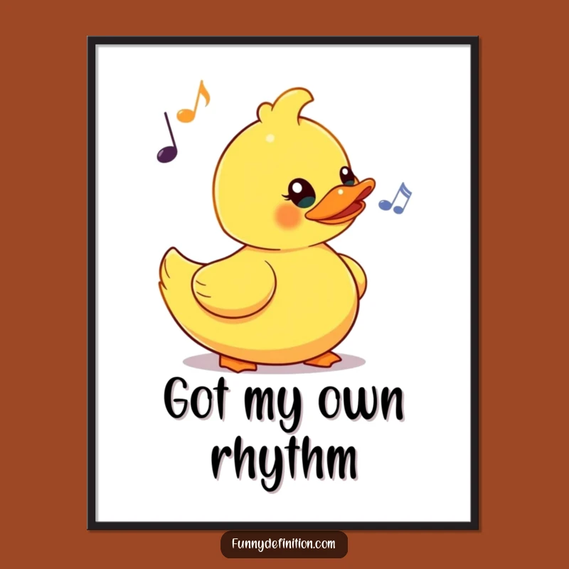 Funny Rubber Duck Bobbing Poster - Whimsical Bath Art