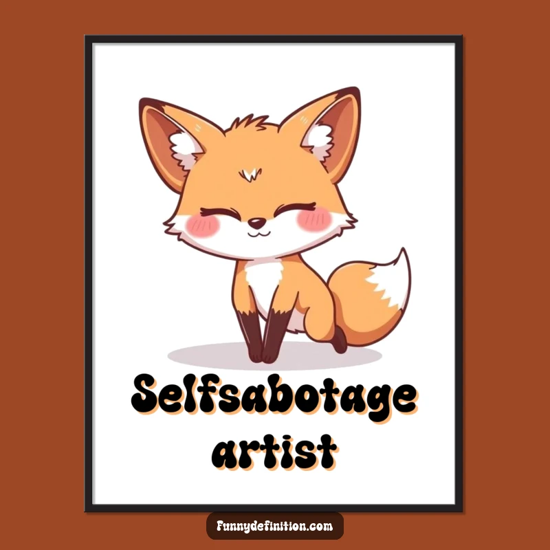 Funny Fox Tripping Poster - Hilarious Wall Art for Clumsy Souls Gift