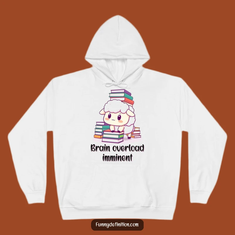 Funny Sheep Book Tumble Hoodie - Cozy & Hilarious Gift for Readers