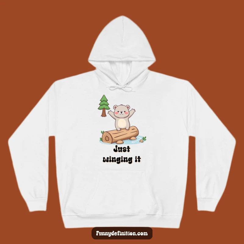 Funny Clumsy Bear Hoodie - Cozy Comfort for Wobblers