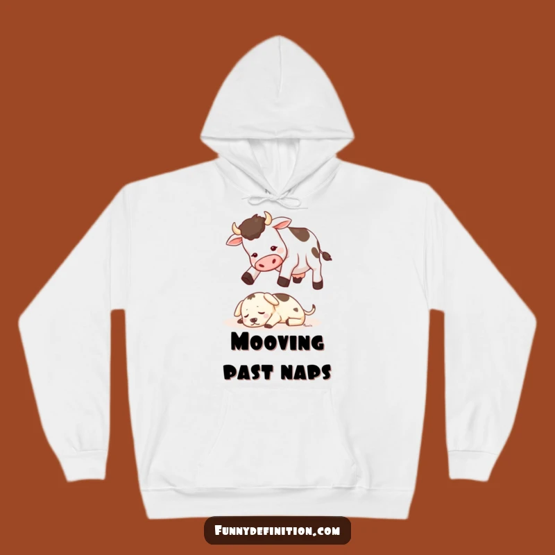 Funny Cow Jumping Dog Hoodie - Cozy Farmyard Humor Gift