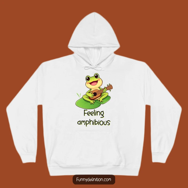 Funny Frog Ukulele Hoodie - Cozy & Cheerful Gift