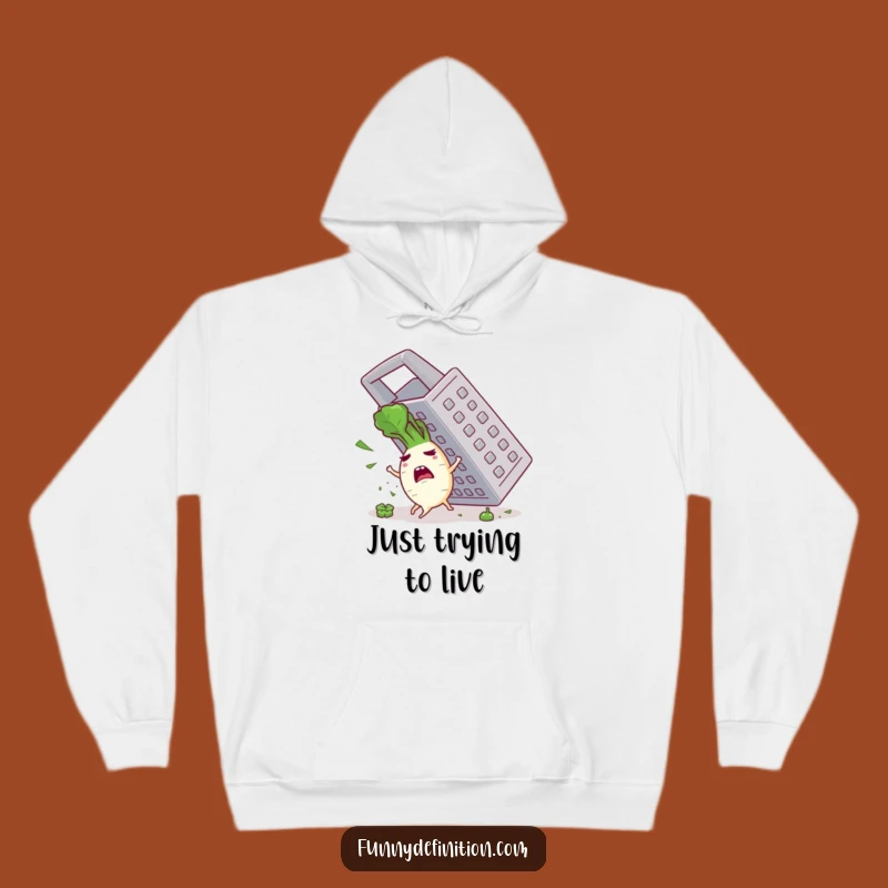Funny Panicked Radish Grater Hoodie: Cozy & Hilarious Cozy Apparel